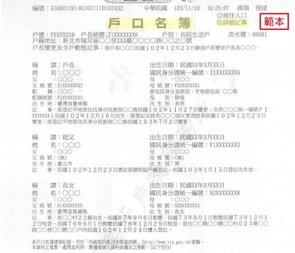 戶口名簿