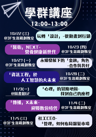 114學年度新店高中「大學學群學系介紹系列講座」(共七場)圖片
